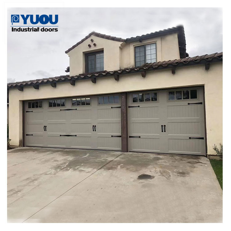 Finished Steel Sectional Garage Doors EPDM Modern Overhead Door 40mm Thickness