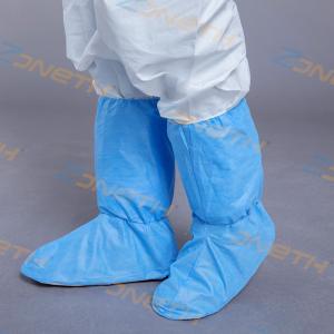 China Elastic Ankle 50gsm SMS 400gsm PVC Disposable Shoe Protectors wholesale