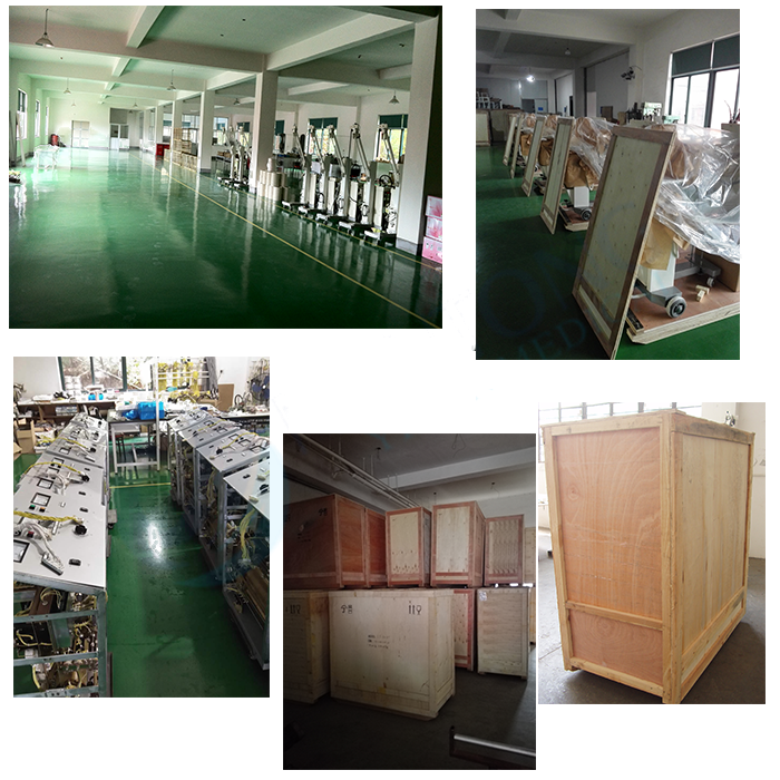 Mobile and digital x ray machine with big castors