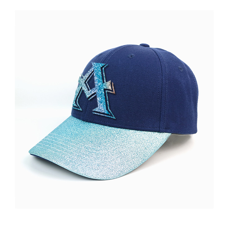 6 Panel Women Baseball Cap A D R Letter Embroidery Silk Glossy Glitter Female Sport Hat