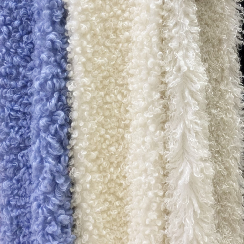 Anti Static Weft Knitted Faux Fur Fabric Knitted Lady Garments With 100% Polyester