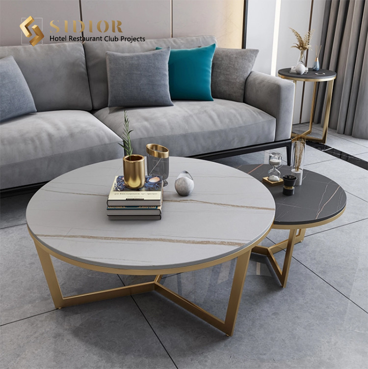 High Quality Coffee Table, Corner Table, Center Table, Tea Table, Man Made Marble Top, Stainless Steel Base