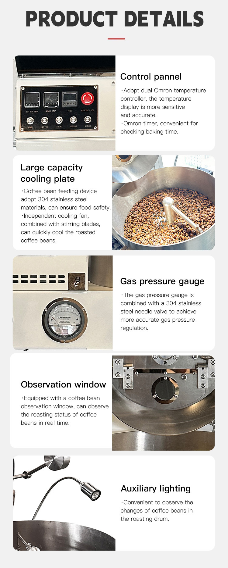 Electric Coffee Bean Roaster Coffee Baking Machine For 2 Kilos