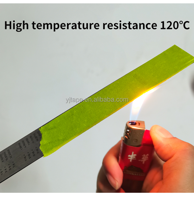 Automotive Refinish Green Paper Masking Tape With 150-170 Micron Thickness