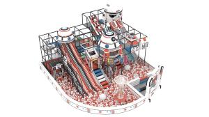 China Children Huge Indoor Playground Red Ball Pit And Slide Commercial Theme Park wholesale