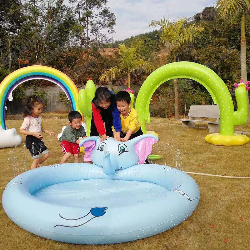 LC Animal Elephant Splash Ground Floor Pool Inflatable Spray Pool Inflatable Pool with Spray