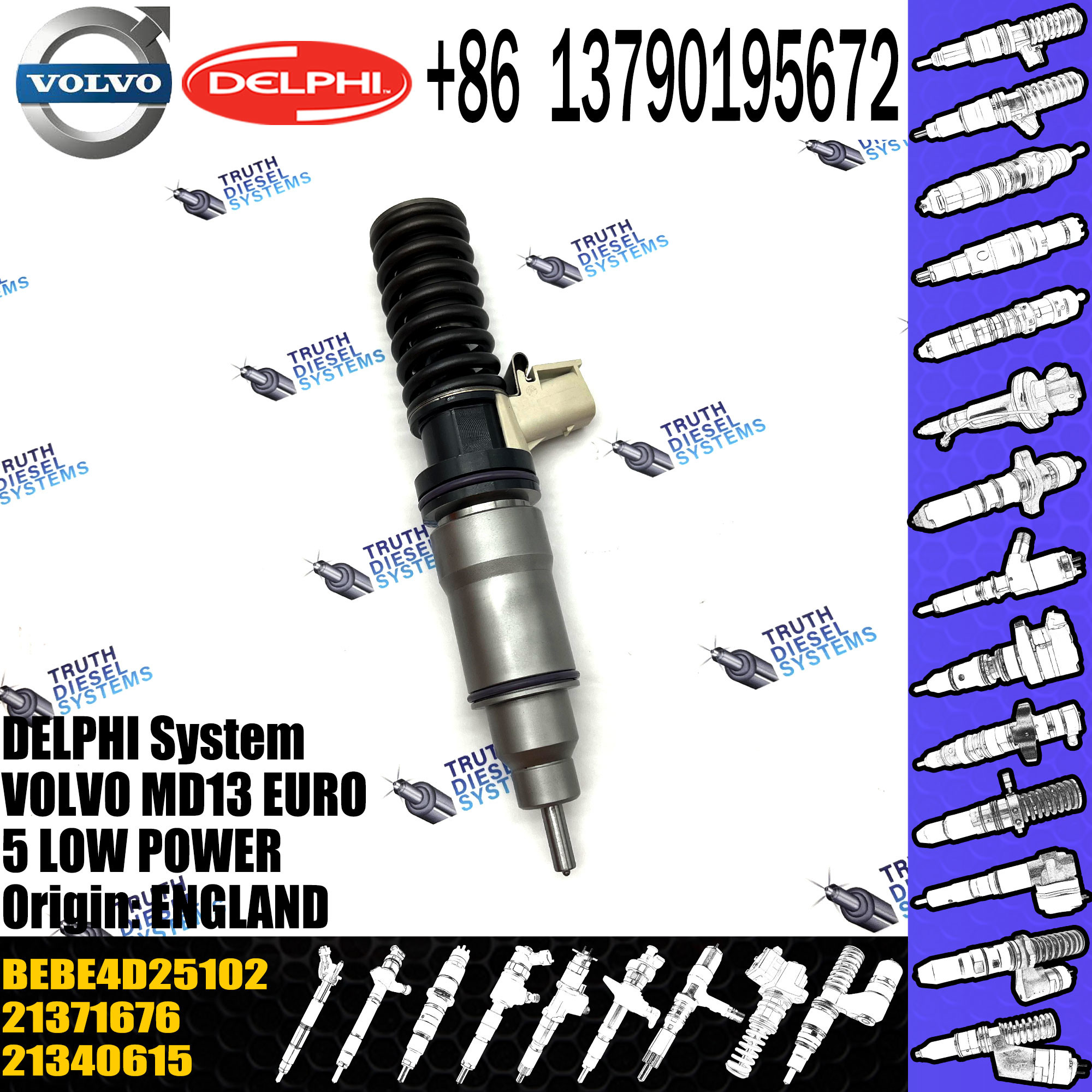 Diesel Electronic Unit Fuel injector 3801391 BEBE4D25002 BEBE4D25102 for VOL MD13 EURO 5 MED POWER