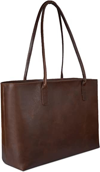 Vintage Briefcase Computer Leather Laptop Tote Bag , 16x21 Work Office Shoulder