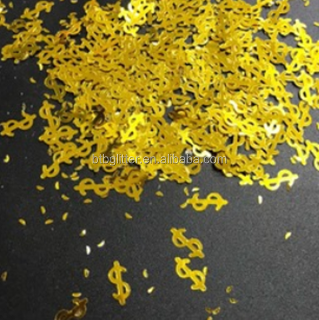 Die Cutting Printing Prop Money Green Dollar Sign Glitter Green Money Sign for Theater Productions