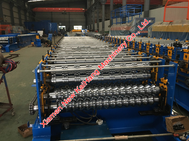 PLC Control Roof Panel Roll Forming Machine With Double Layer Design