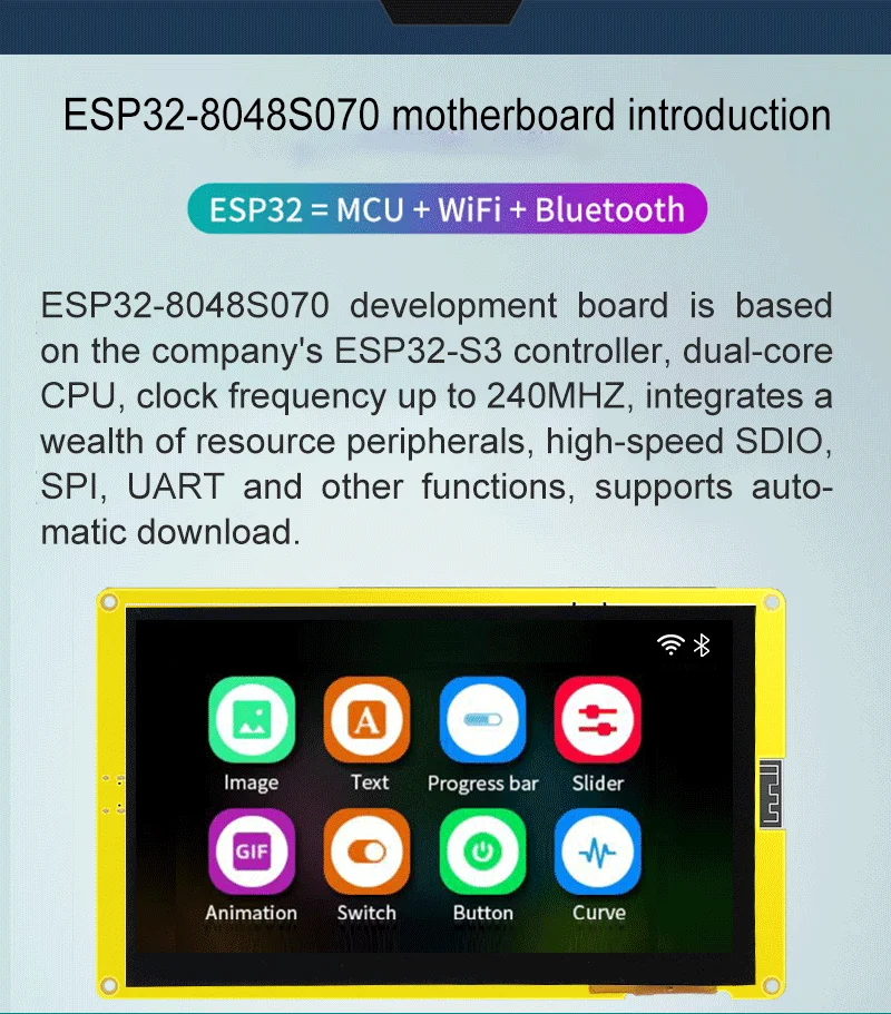 5V 260g TFT Display Module EK9716 Driver Chip RGB 65K Color Wide -20.C -70.C Operating Temperature