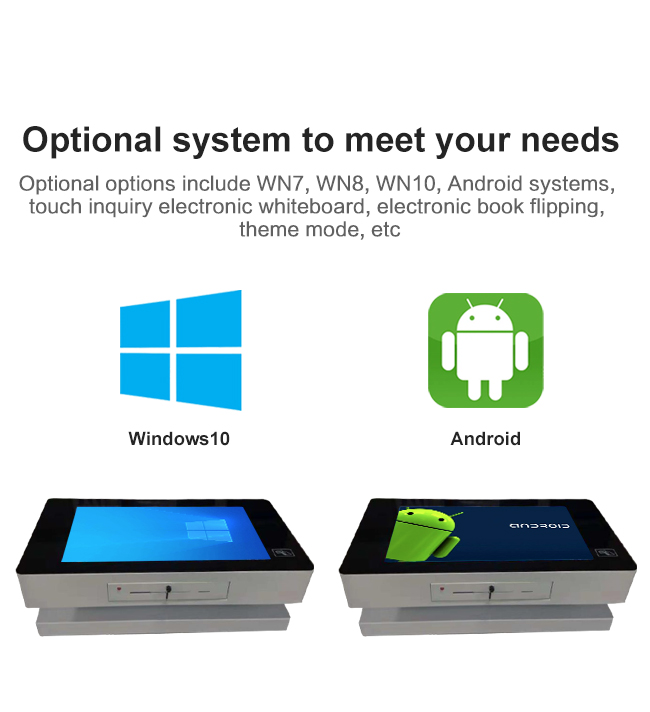 Customized 55 Inch Smart Tea Touch Coffee Game LCD Table Player Kiosk Interactive Multitouch With Windows Pc /Android