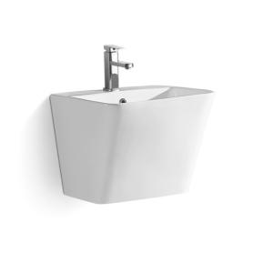 China Square Ceramic Wall Hung Wash Basin For Functional Bathrooms wholesale