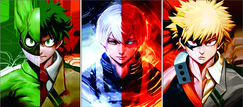 Hero Academy 3D Anime Poster 3D Lenticular Plastic Printing Service For Advertising Display