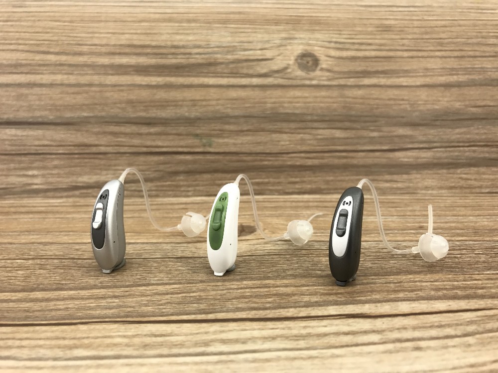 Black Open Fit Behind The Ear Hearing Aids That Connects To Phone