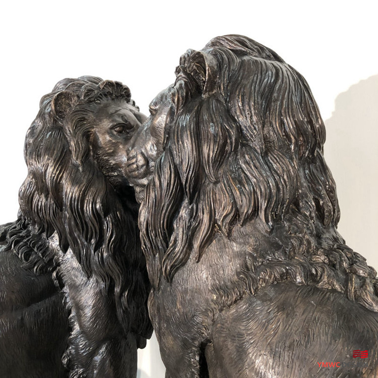 Custom Print Method Life-Size Bronze Lion Sculpture for Large Spaces and Custom Sizes