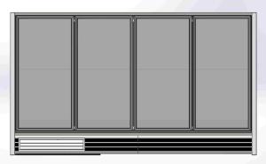 China Self Contained 4 glass door upright freezer 10ft With 30'' Wide Glass Door wholesale