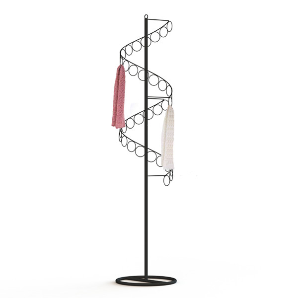 Quality Freestanding Spiral 32 Ring Metal Scarf Hanger for sale