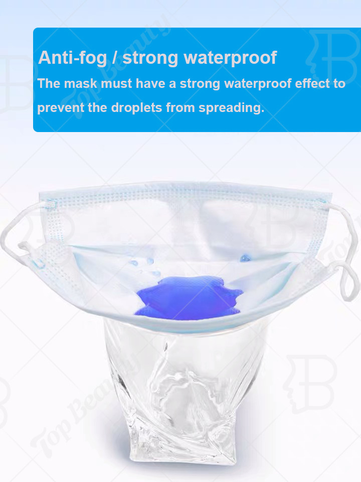 Bfe 99 Earloop Disposable Dust Mask 3 Ply Non Woven Face Mask Splash Resistant