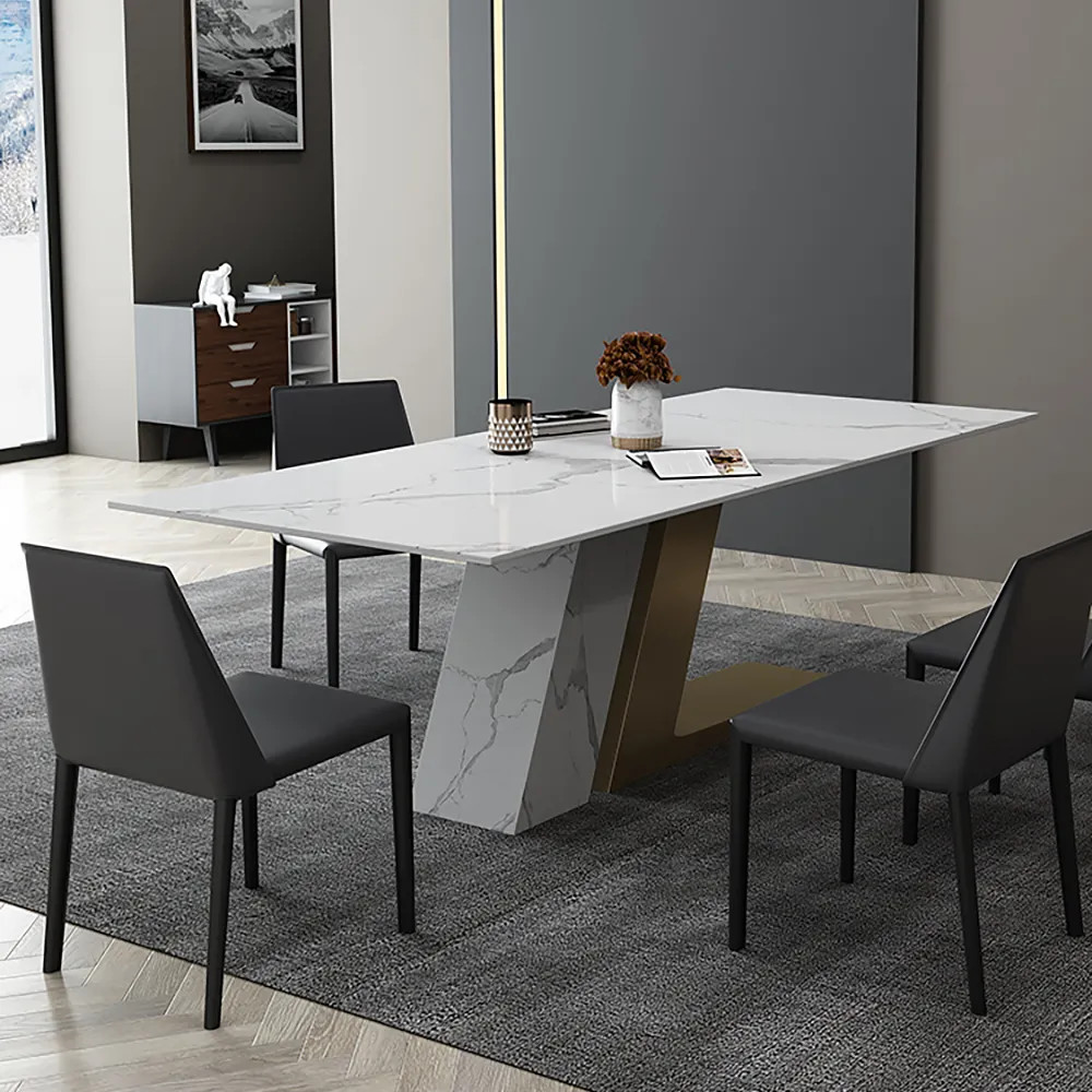 Modern Light Luxury Sintered Stone Multifunctional Dining Table Chair Simple Rectangular Small Family