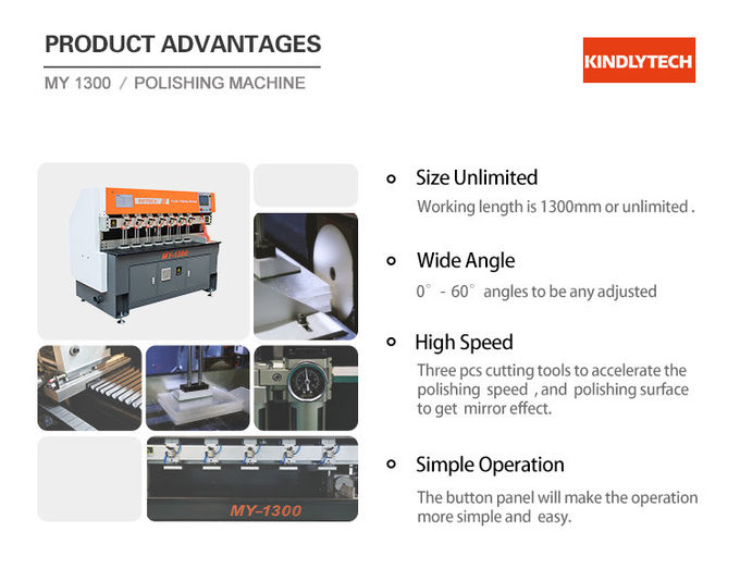 AC380V 1.3M Length Acrylic Polishing Machine With PLC Control Systerm