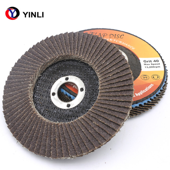 Calcined Aluminum Flap Disc , Sanding Discs 120 Grit For Grinder Polishing