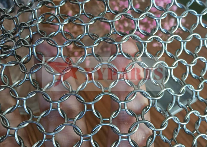 Stainless Steel Welded Chain Mail Ring Curtain For Screen