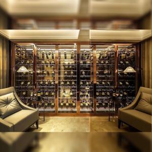 Standing Metal Wine Chiller Cabinet Ensure Safety Wine Rack Display