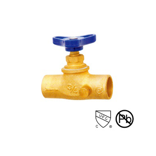 Solder Connect Brass Stop Valve With Drain 1/2″ -3/4″ Straight Through Type Renewable Seat And Disc