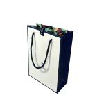 Customized Logo White Blue Jewellery Handbags Paper Gift Bag For Shopping