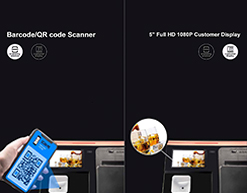 Capacitive Touch Screen Dual Display POS System with Built-in 80mm Printer 14.1 Inch