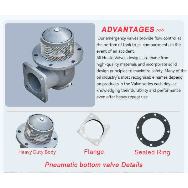 Pneumatic Operation Mode Customized Fuel Tanker Truck 3 Inch Emergency Shut Off Valve for Safe Oil Transportation