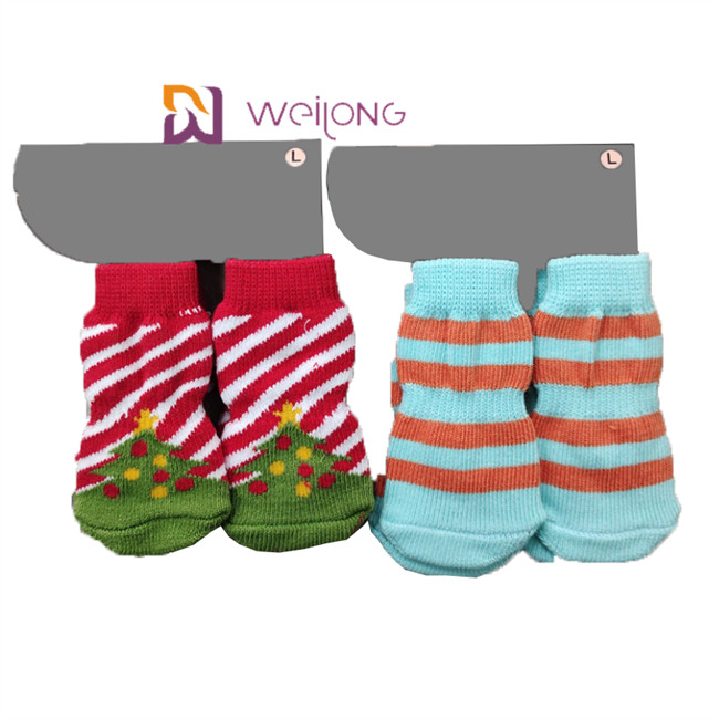 Traction Control Cotton Custom Pet Socks for dogs Indoor Nonskid Knit Socks