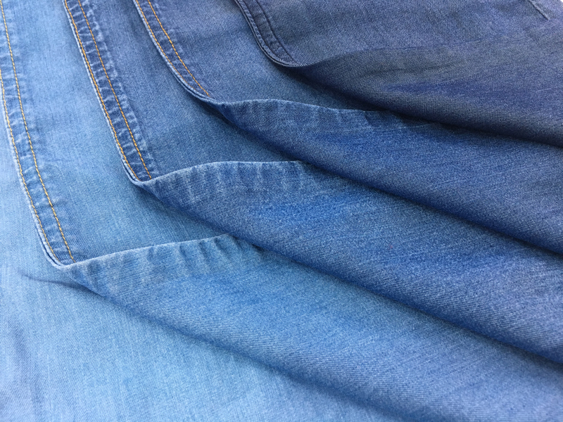 Sustainable 100% Lycra 5.8/5.4oz Denim Jeans Fabric Plain Dyed