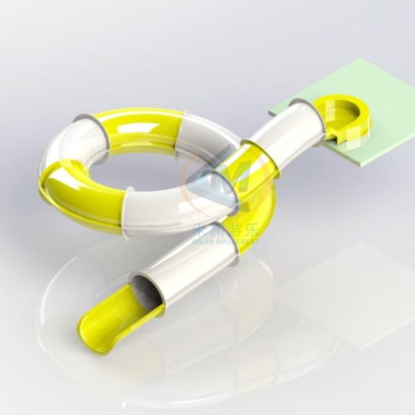 Single Water Park Slide Curved Bright Surface Innovative With Customized Platform Height