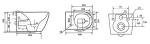 Washdown square wall hung toilet , Ceramic Wall Mounted toilet fix back to wall