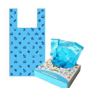 China Eco Friendly Biodegradable Nappy Disposal Bags Easy Tie Handles wholesale