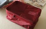 Red Large Size Travel Packing Organisers Inner Net Pocket Embroidery Printing