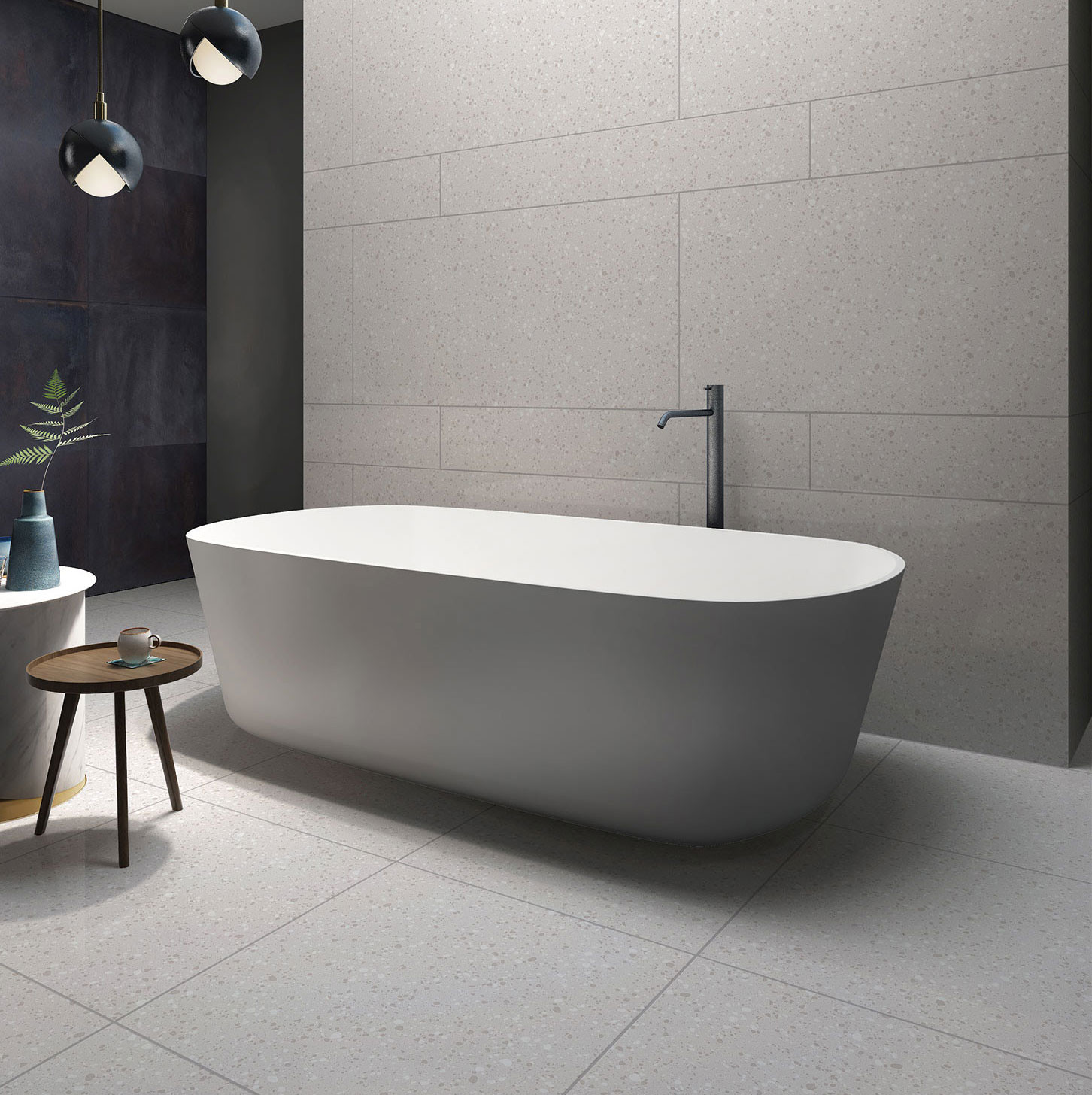 Textured 60x120cm White Terrazzo Indoor Floor Soft Glazed Porcelain Decoration Tiles For Bathroom