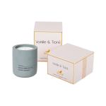 Customized White Candle Packaging Box Gold Hot Foil Stampping