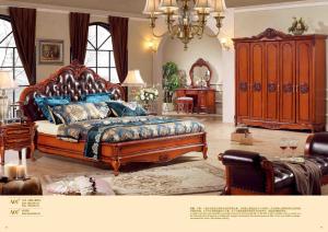 China Wooden Sofa Frame Antique Classic Wood Carving Bed wholesale