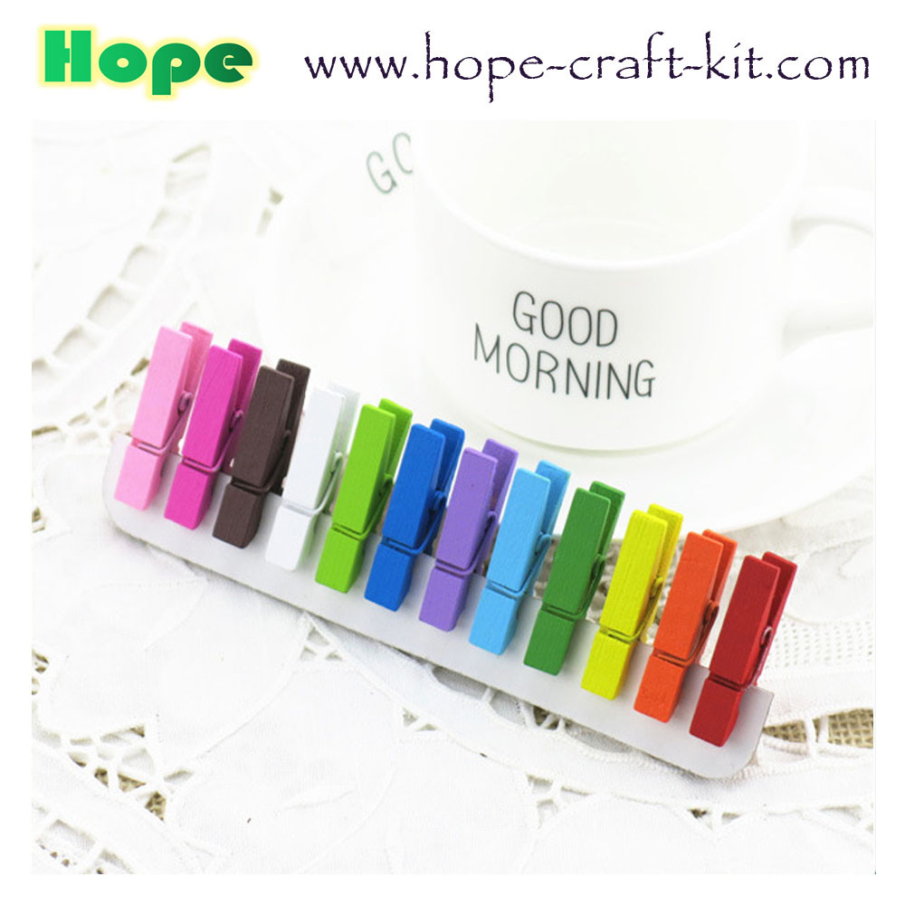 Natural Wood Color Solid Wooden Clothpins Clips Pegs with Animal Fruit Christmas 25 X 3mm