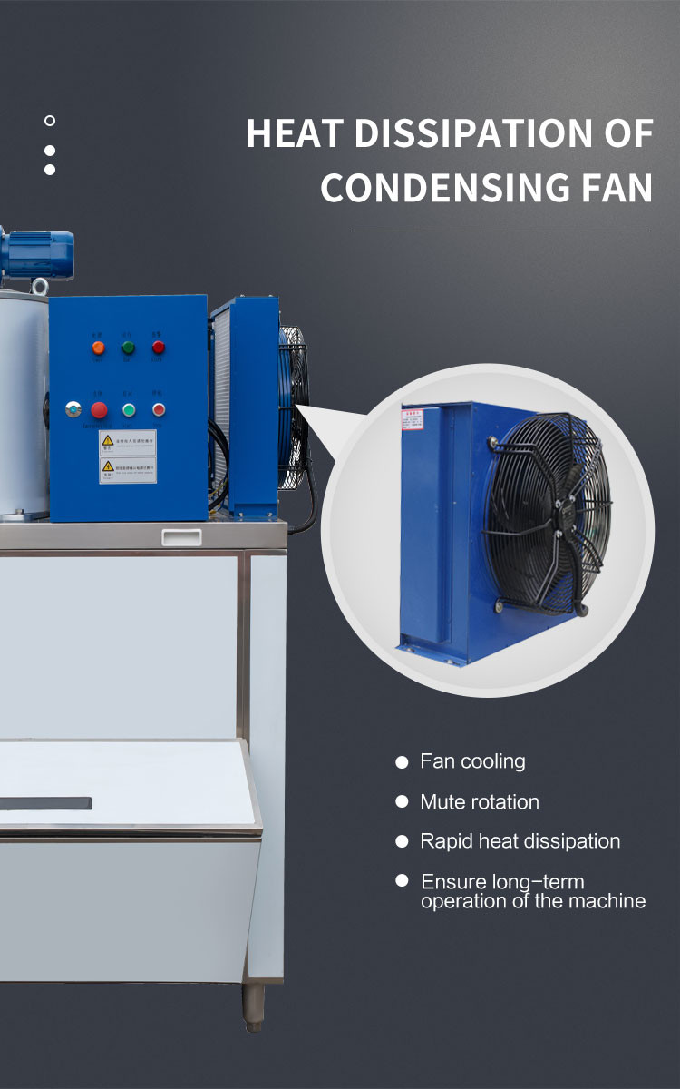 300kg/24h Seawater Flake Ice Machine Commercial Stainless Steel Frozen Snow Cone Maker