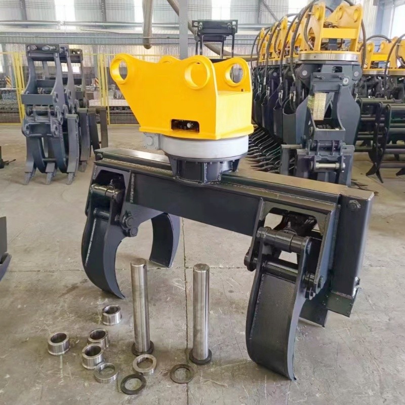 Wire Pole OEM Powerful Machine Excavator Attachments Electric Pole Excavator Rotating Pole Setter Grapple