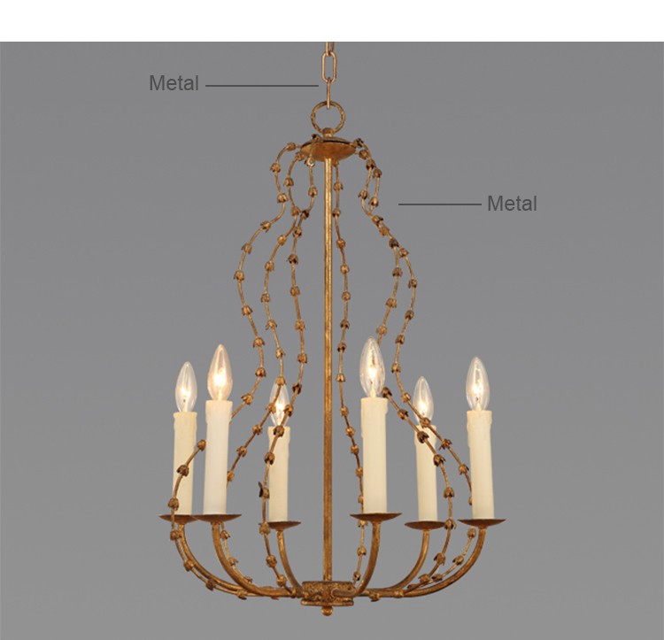 Country Rod iron chandelier lighting (WH-CI-50)