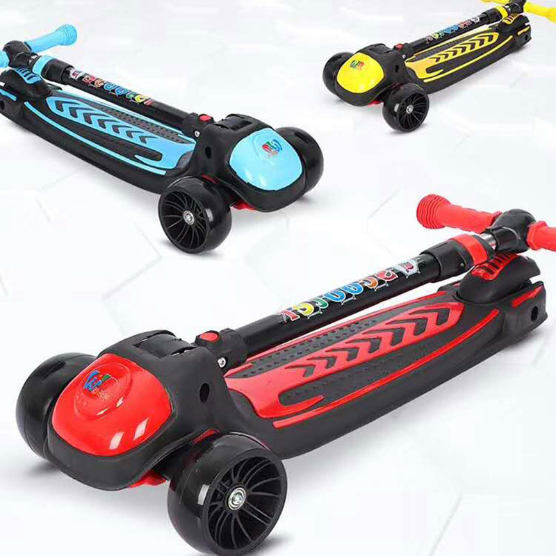 Unisex Kick Scooter for Kids 3 Wheel 4 Height Adjustable Pu Wheels Extra Wide Deck