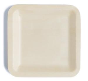 China Square biodegradable Birch Wooden Disposable Party Bowls Tableware 8.5 Inch wholesale