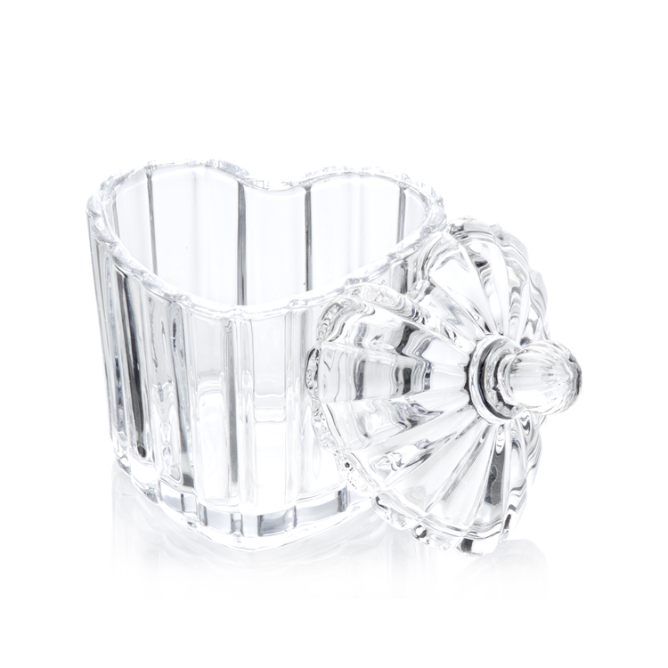 Heart crystal glass jewelry case box