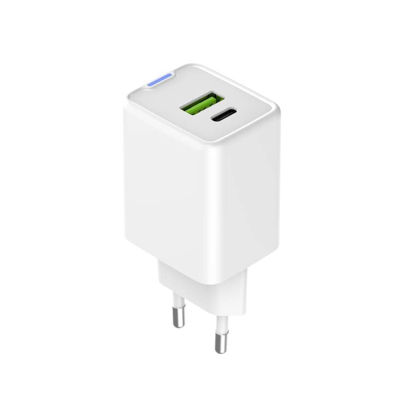 45W Quick Charge GaN USB Charger USB A USB C Wall Charger Adapter With Light