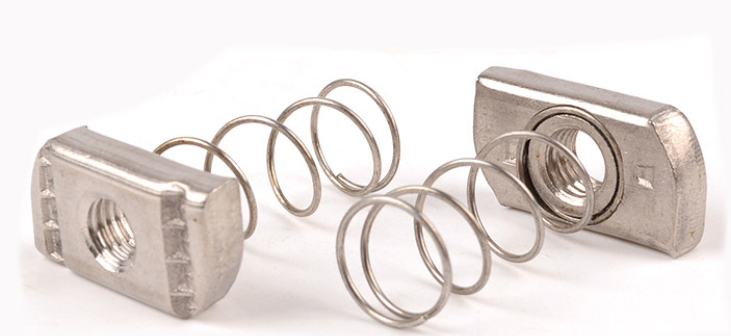 Yellow Zin Stainless Steel Channel Spring Nut Square Nut With Spring